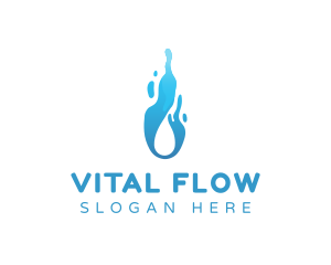 Droplet Liquid Flow logo design