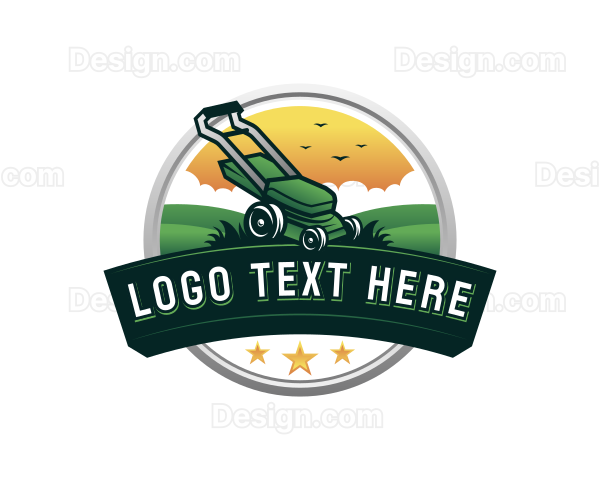 Lawn Mower Landscaping Logo