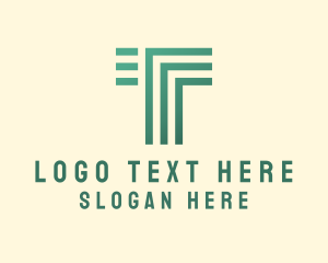 Green Stripe Letter T Logo