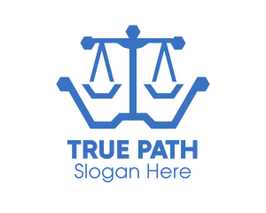 Polygon Lawyer Scales logo design
