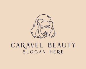 Woman Beauty Hair Stylist  logo design