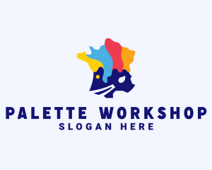 France Art Palette Map  logo