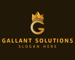 Gold Crown Letter G logo design