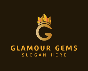 Gold Crown Letter G logo design