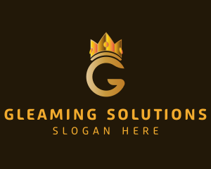 Gold Crown Letter G logo design