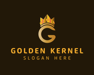 Gold Crown Letter G logo design