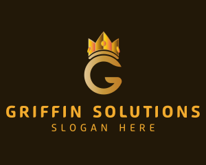 Gold Crown Letter G logo design