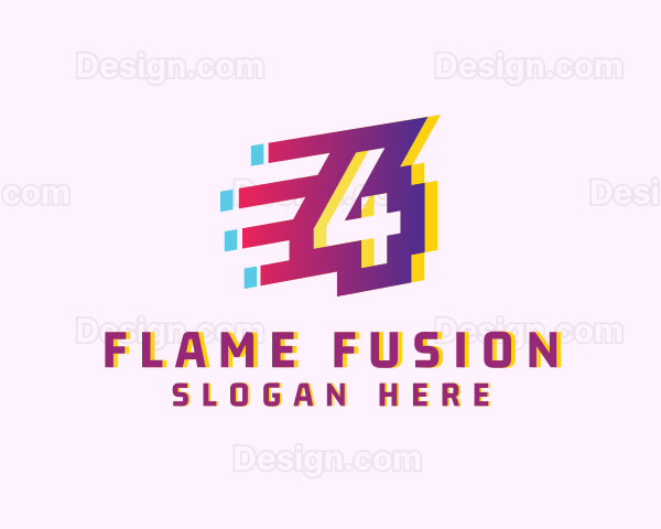 Speedy Number 4 Motion Business Logo