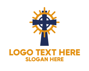 Symbolic - Blue Christian Cross logo design