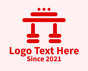Red Japanese Temple  logo design