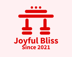 Red Japanese Temple  logo design