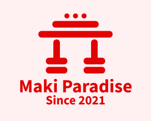 Red Japanese Temple  logo design