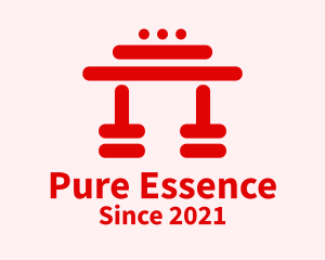 Red Japanese Temple  logo design