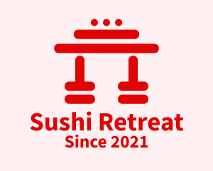 Red Japanese Temple  logo design