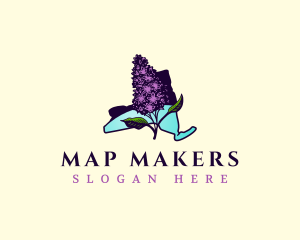 New York Lilac Flower logo design