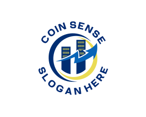 Business Graph Coin logo design