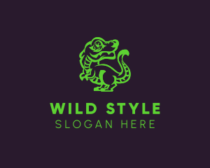 Prehistoric Wild Dinosaur  logo design