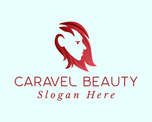 Woman Beauty Wig logo design