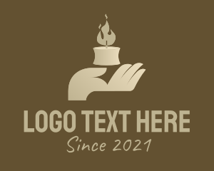 Brown Hand Candle logo