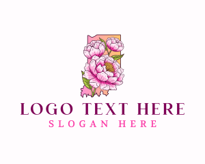 Indiana Peony Flower logo