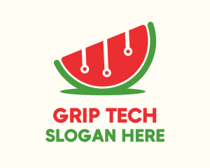 Watermelon Fruit Tech logo design