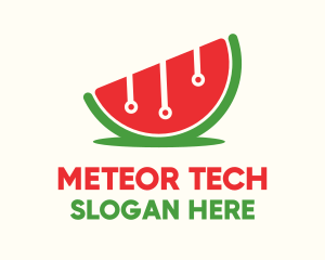 Watermelon Fruit Tech logo design