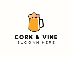 Minimalist Orange Beer logo design