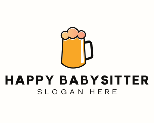 Minimalist Orange Beer logo design