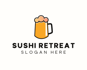 Minimalist Orange Beer logo design