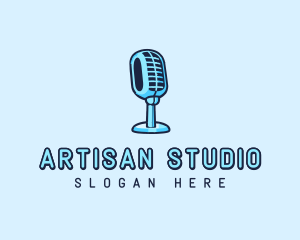 Podcast Studio Microphone logo design