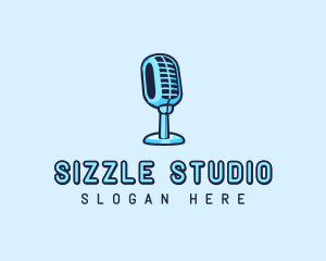 Podcast Studio Microphone logo design