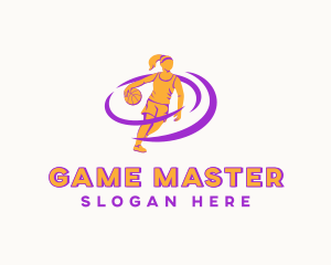 Female Basketball Player logo