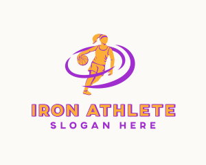 Female Basketball Player logo design