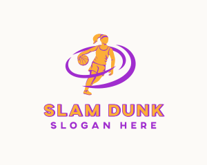 Female Basketball Player logo