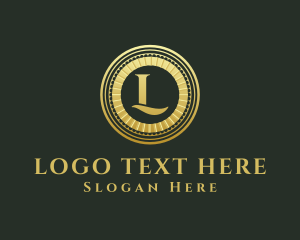 Gold Coin Letter L logo design