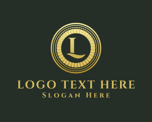 Gold Luxury Coin  Logo