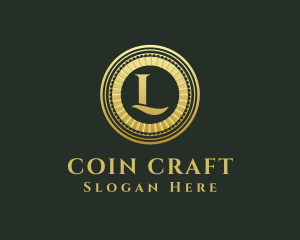 Gold Coin Letter L logo