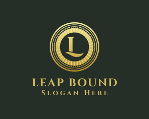 Gold Coin Letter L logo design