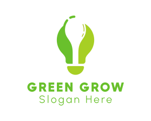 Green Spoon Bulb logo design