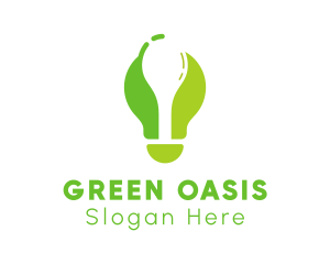 Green Spoon Bulb logo design