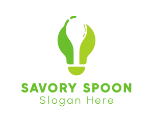 Green Spoon Bulb logo design