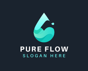 Liquid Droplet Water logo design