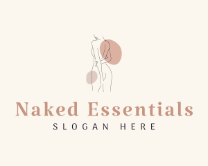 Nude Woman Beautician Massage logo design