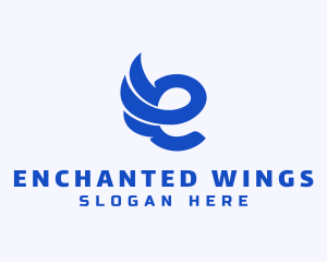 Wings Letter E Business Agency logo design