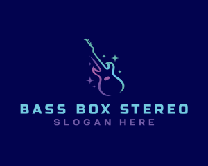 Bass Guitar Instrument logo design