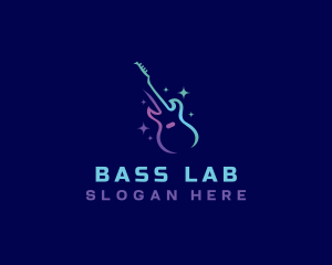 Bass Guitar Instrument logo design