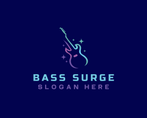 Bass Guitar Instrument logo design