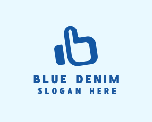 Blue Thumbs Up logo design