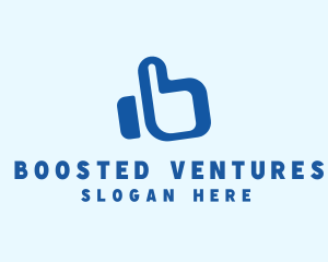 Blue Thumbs Up logo design