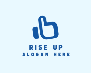 Blue Thumbs Up logo design